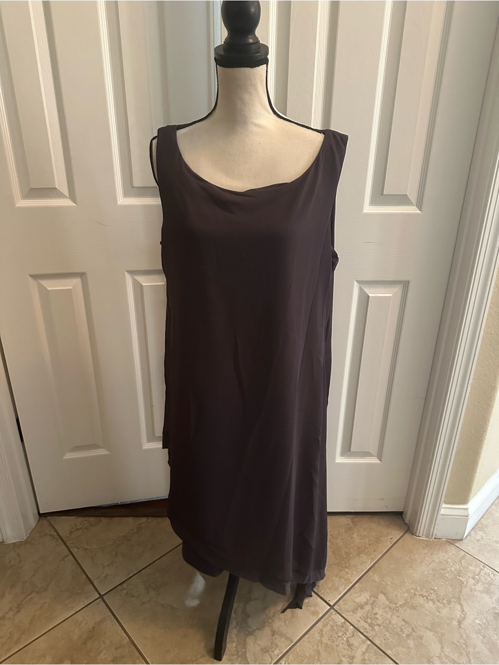 MarlaWynne Plum Sleeveless Layered Shift Dress